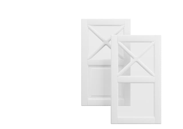 Fasett Mansion Offwhite vitrinedør halvglass til kjøkken 40x92