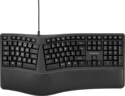 Sandstrøm ergonomisk tastatur med ledning
