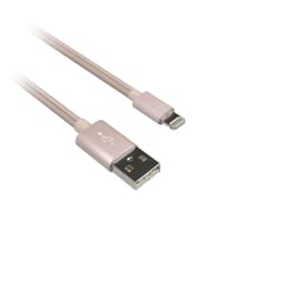 KIT Premium Synkkabel Lightning 1m Flettet Kabel Rose MFI