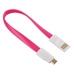 HAMA Synkkabel MicroUSB  Rosa 0,2m Magnet