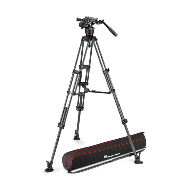 MANFROTTO Stativkit Video Nitrotech 608 + Twin MS Mittspridare Kolfiber