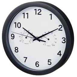 HAMA Vægur Pure Plus inkl. Termo- & Hygrometer Sort