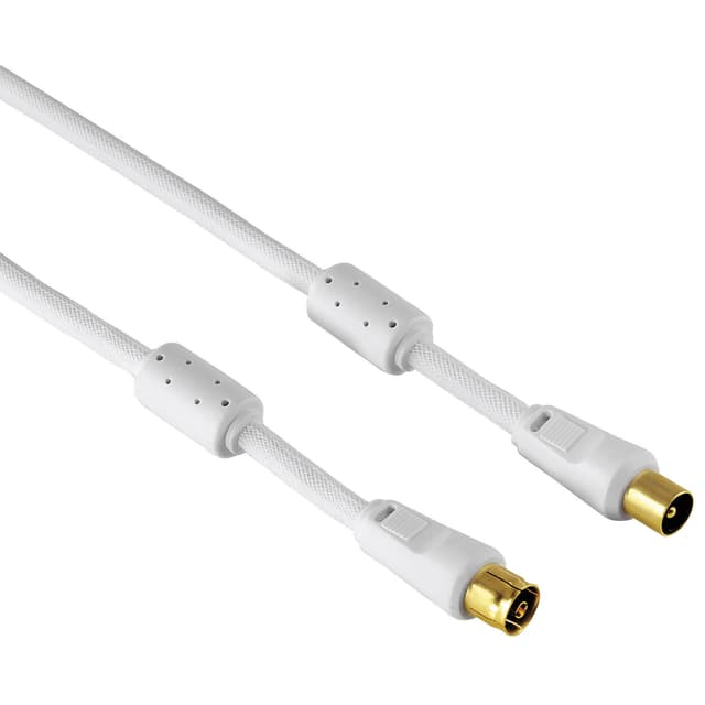 HAMA Kabel Antenn 95dB Ferrit Guld Vit 3m