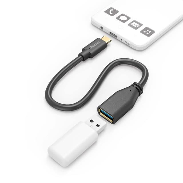 HAMA OTG Kabel USB-C til USB-A Hun 0.15m Sort