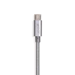 Gear MicroUSB-johto Premium  1.5m Hopea Pyöreä Nylonkaapeli