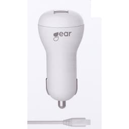 GEAR Lader 12-24V 1xUSB 1A Hvit MicroUSB Kabel Rund 1m