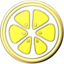 POPSOCKETS Enamel Lemon Slice Yellow Aftageligt Greb m. Standerfunktion Premium