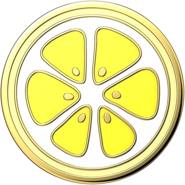 POPSOCKETS Enamel Lemon Slice Yellow Avtagbart Grip med stativfunksjon Premium