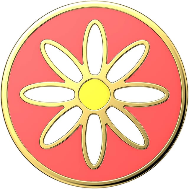 POPSOCKETS Enamel Quaint Daisy Coral Aftageligt Greb m. Standerfunktion Premium