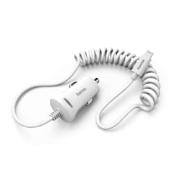 HAMA Laddare 12V Lightning 2,4A fast kabel Vit MFI