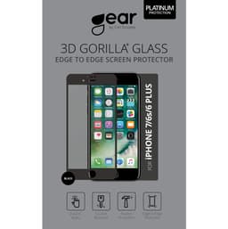 GEAR Herdet Glass 3D Full Cover Svart iPhone6/7/8 Plus