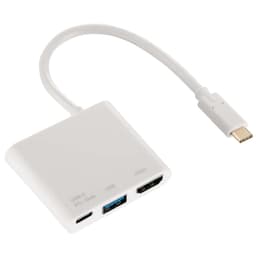 HAMA Adapter Multiport-USB-C HDMI USB-A USB-C Guld Vit