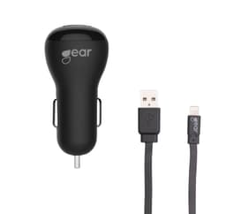 GEAR Lader 12-24V 1xUSB 1A Svart Lightning Kabel 1m MFI