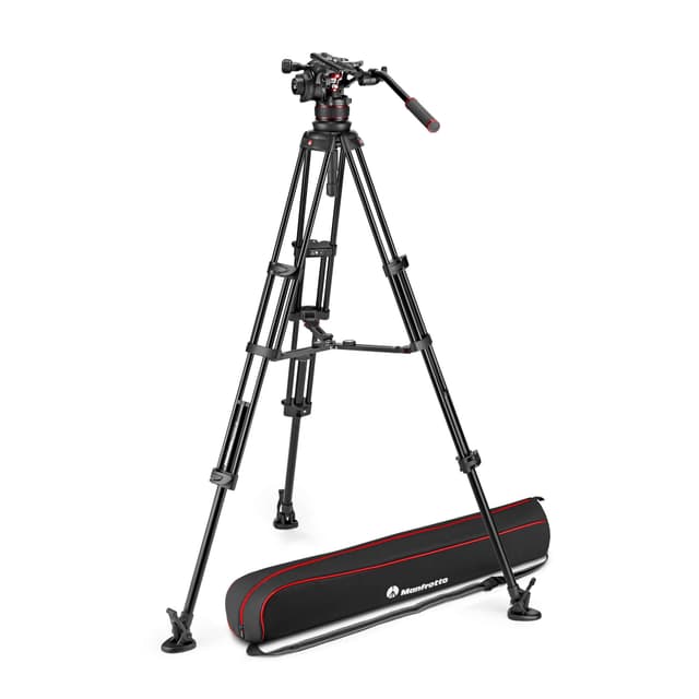 MANFROTTO Stativkit Video Nitrotech 612 + Twin MS Mittspridare Aluminium