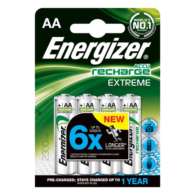 ENERGIZER Batteri AA/LR6 Extreme Ni-Mh 2300mAh 4-pak
