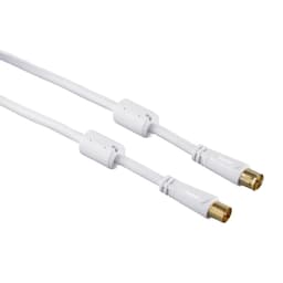 HAMA Antennekabel 100dB Ferrit 5,0m Hvid Guldbelagt TL