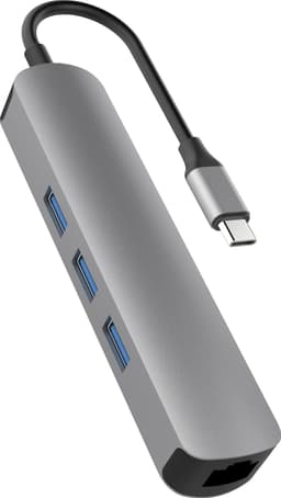 Hyperdrive 6-i-1 USB-C hub (grå)