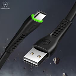 Mcdodo CA-6430   USB C till USB A kabel för synkning och snabb laddning med LED, vit, 1,2m