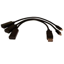 NÖRDIC 3 in 1 HDMI adapter, 1xUSBC till HDMI 4K 60Hz, 1xDP till HDMI 4K 60Hz, 1xMini DP till HDMI 4K 60Hz, 15cm svart