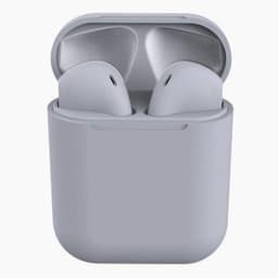 NÖRDIC TWS-i12 in-ear True Wireless earpods hörlurar Bluetooth 5.0 med mikrofon, kompatibel med Android och iOS, grå