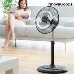 Innovagoods ø 30 cm 60w black 360º oscillating pedestal fan