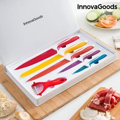 Keramiska köksknivar och skalare innovagoods (6 delar)