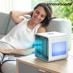 Innovagoods freezy cube mini portable evaporative air cooler with led