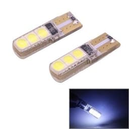 LED diodlampa T10/W5W 2W 120-140LM 6 LED Vit - 2Pack