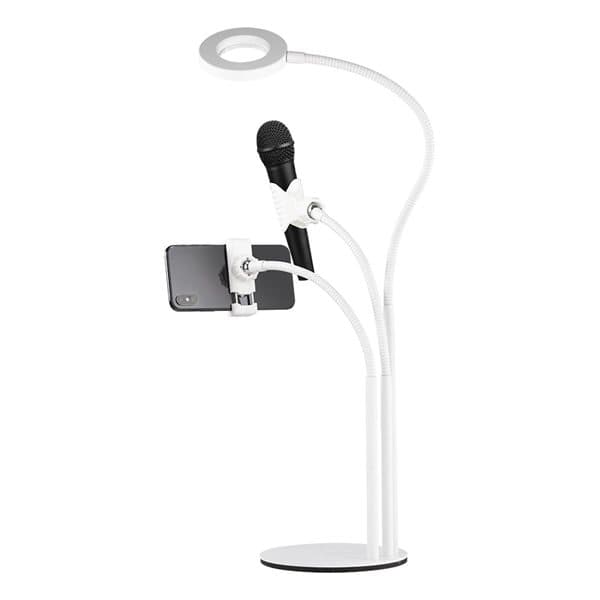 DELTACO 3-IN-1 Selfie Ring & Smartphone ställ