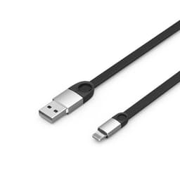 Lightning data og ladekabel - flat - 1 m - svart