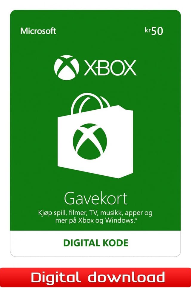 Xbox Live gavekort 50 NOK