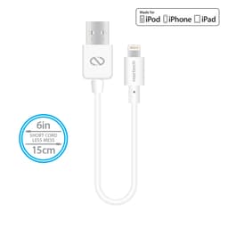 Naztech USB A-Lightning kabel 15cm - Hvid