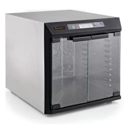 Excalibur Dehydrator io rustfrit stål med 10 bakker og glasdør. To temperaturer og to timere.