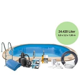 Familjepool – nedgrävd poolpaket 24 420 liter och extra djup