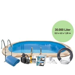 Familjepool – nedgrävd poolpaket swim & fun 30.000 liter