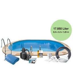 Familjepool – nedgrävd poolpaket swim & fun 17.850 liter