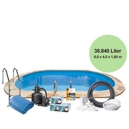 Familjepool – nedgrävd poolpaket 38 840 liter och extra djup