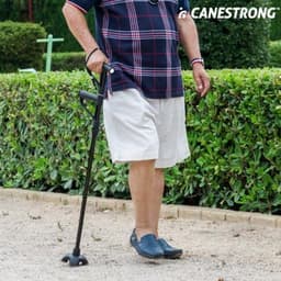 Hopfällbar käpp med led och dubbelt handtag canestrong