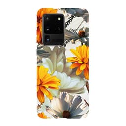 Miljøvenligt Samsung Galaxy S20 Ultra trykt etui - Orange Floral