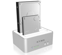 ICY BOX IB-120CL-U3 Dockingsstation USB3.0 5Gbps för två 2,5"" och 3,5"" HDD SSD med klone funktion