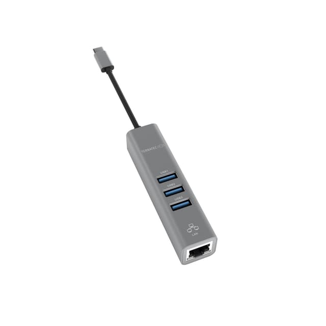 TERRATEC CONNECT C2 USB C adapter till 3x USB A hub+ GIGA LAN
