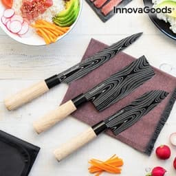 Set of japanese knives with carrying cover damas·q innovagoods 4 delar