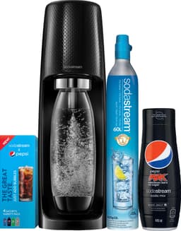 SodaStream Spirit kolsyremaskin: Pepsipaket S1011711771 (svart)