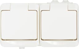 Nordic Quality Surface Type dubbelt vägguttag med lock