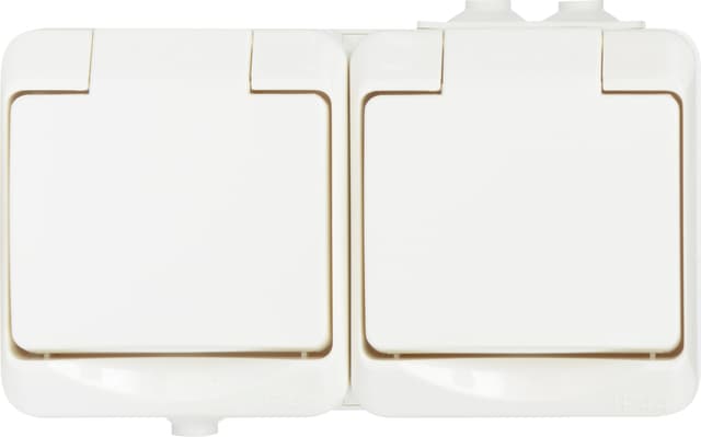 Nordic Quality Surface Type dubbelt vägguttag med lock