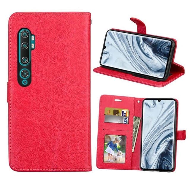 Mobilplånbok 3-kort Xiaomi Mi Note 10 Pro  - Röd