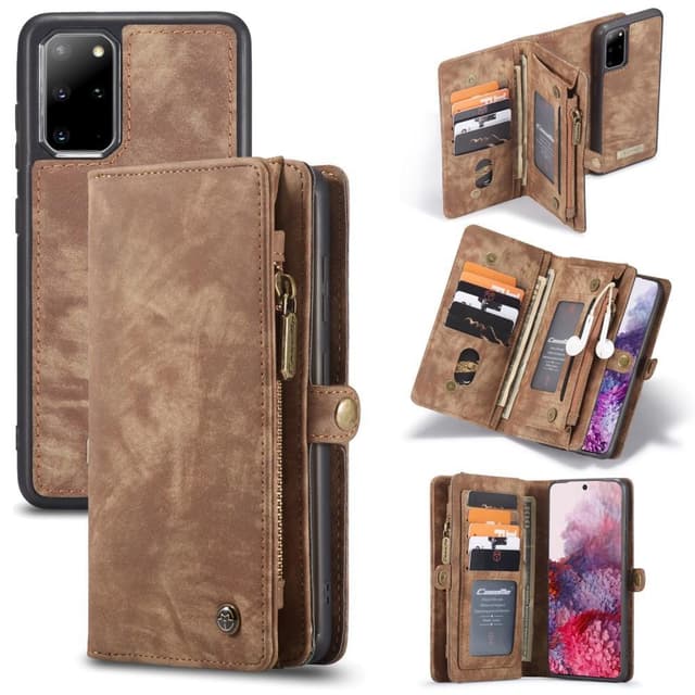 CASEME Samsung Galaxy S20 Plus Retro läder plånboksfodral - Brun