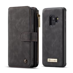 CASEME Samsung Galaxy S9 Retro läder plånboksfodral - Svart