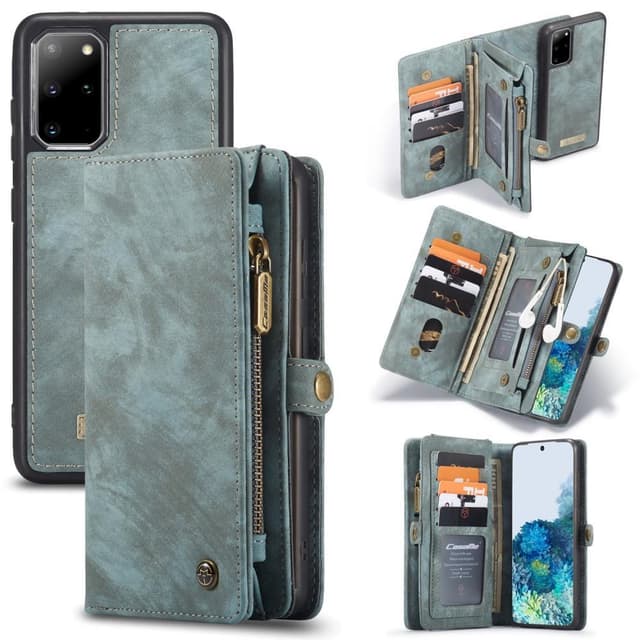 CASEME Samsung Galaxy S20 Plus Retro läder plånboksfodral - Blå