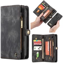 CASEME Samsung Galaxy A20e Retro läder plånboksfodral - Grå
